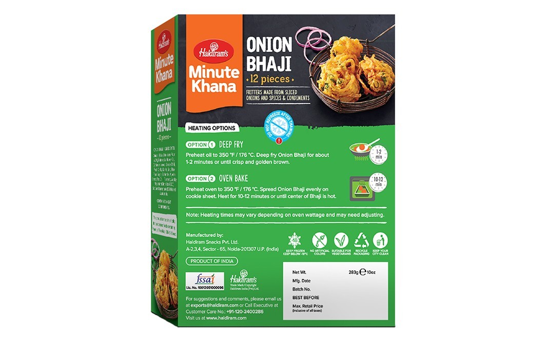 Haldiram's Minute Khana Onion Bhaji    Box  283 grams